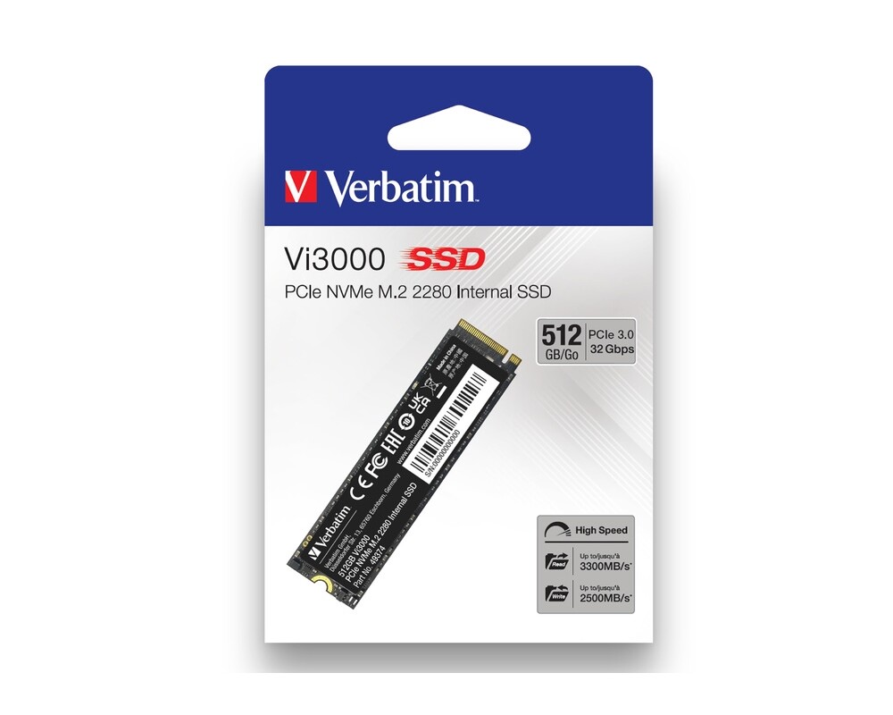 SSD Verbatim Vi3000 Internal PCIe NVMe M.2 SSD 512GB 3