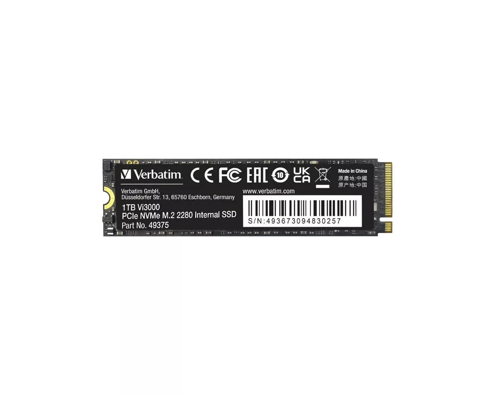 SSD Verbatim Vi3000 Internal PCIe NVMe M.2 SSD 1TB 2