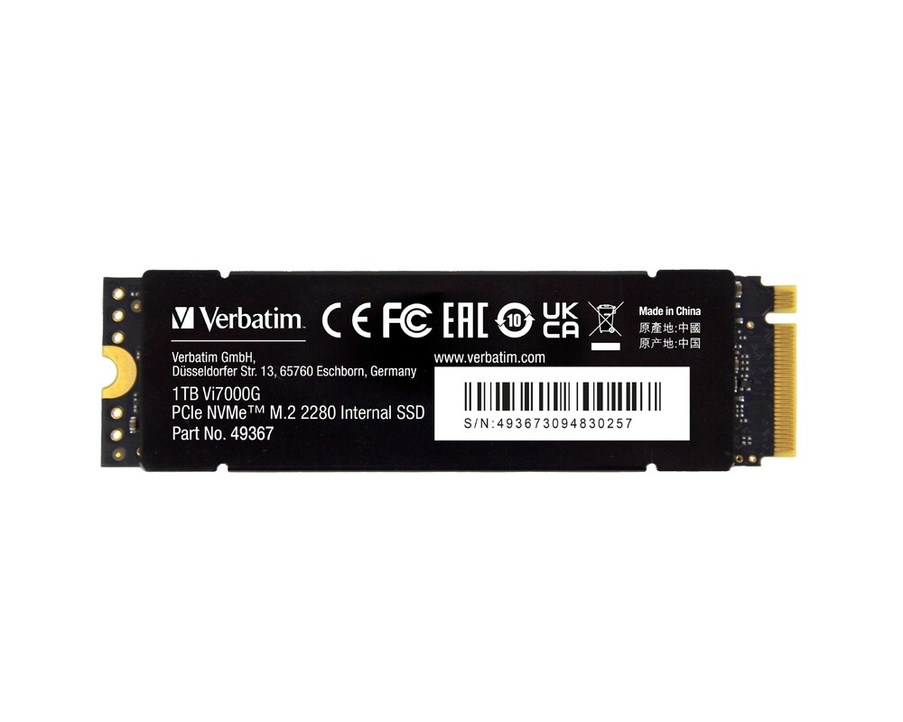 SSD Verbatim Vi7000G Internal PCIe NVMe M.2 SSD 1TB 2