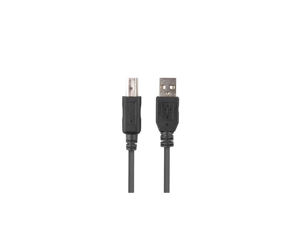 Кабел Lanberg Cable USB-A(M)->USB-B(M) 2.0 Ferrite 1.8m Box Black 2