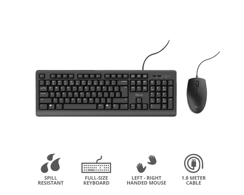 Клавиатура TRUST Primo Keyboard & Mouse BG Layout 6