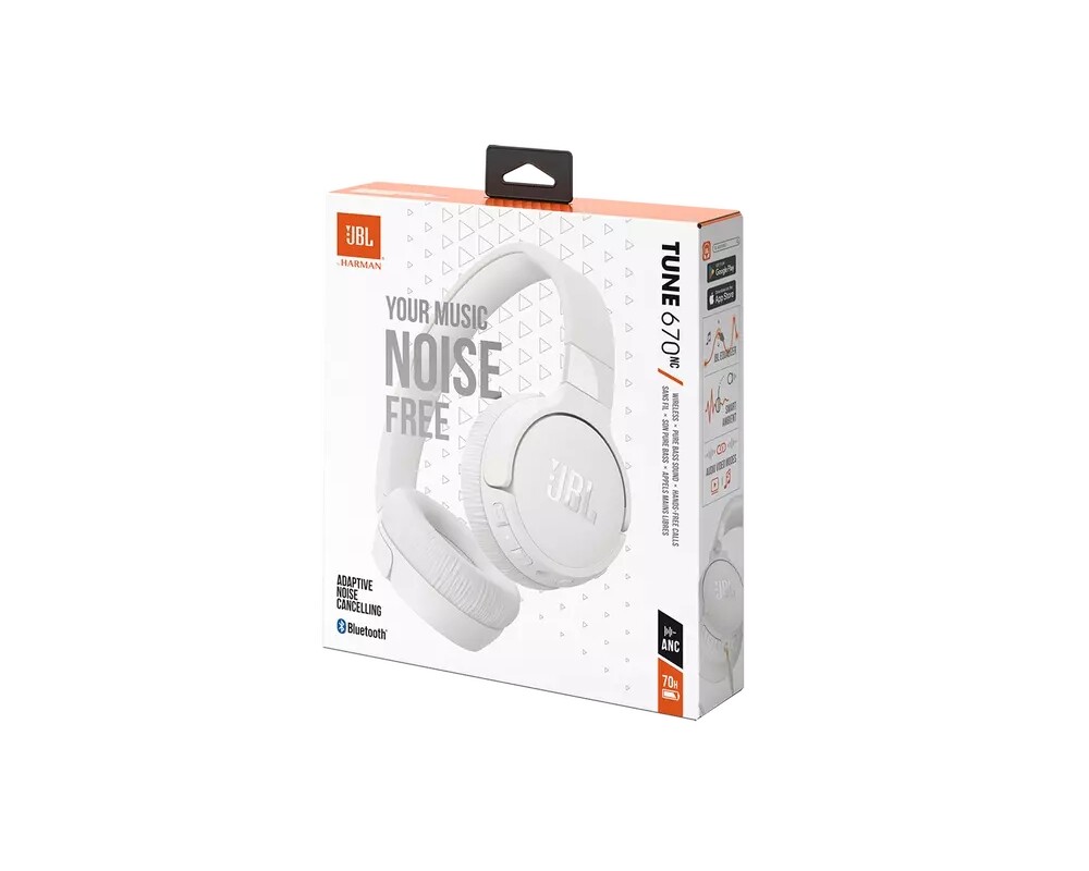 Слушалки on-ear JBL Tune 670NC, Bluetooth 5.3, USB-C, Бели 16