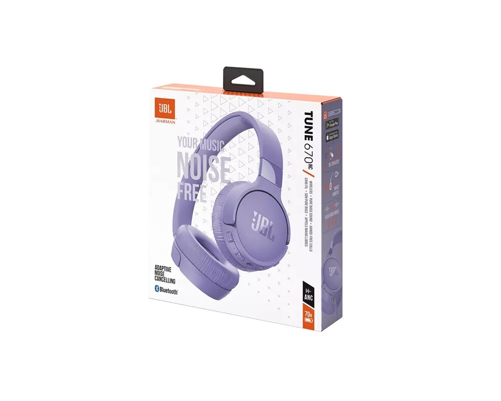 Слушалки on-ear JBL Tune 670NC, Bluetooth 5.3, USB-C, Лилави 17
