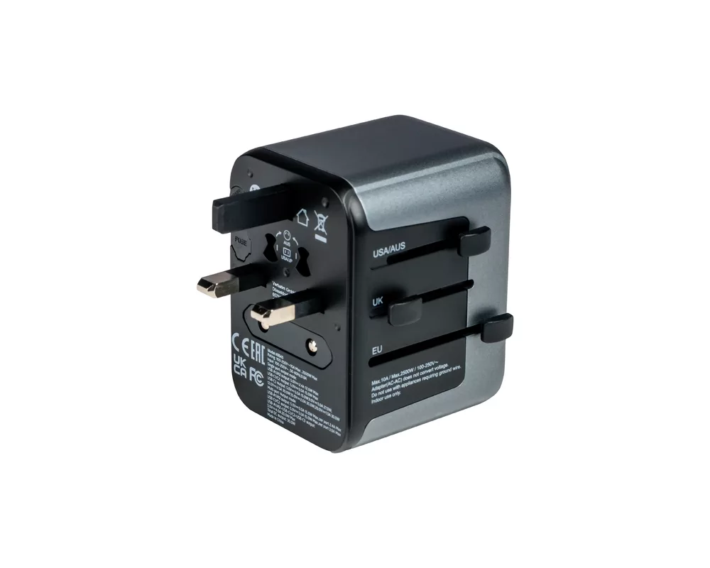 Зарядно Verbatim UTA-03 Universal Travel Adapter with 1 x USB-C PD 30W & QC 3.0 / 2 x USB-C / 2 x USB-A 6