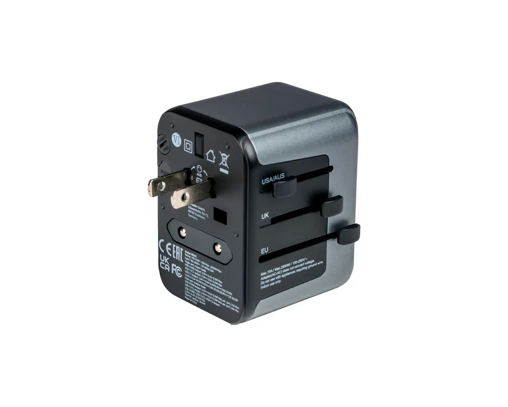 Зарядно Verbatim UTA-03 Universal Travel Adapter with 1 x USB-C PD 30W & QC 3.0 / 2 x USB-C / 2 x USB-A 7