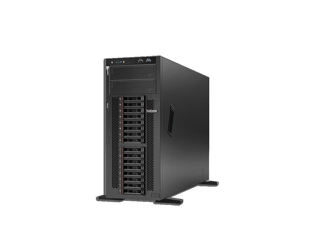 Сървър LENOVO ThinkSystem ST550 Xeon Silver 4208 8C 2.1GHz 85W 32GB 2933MHz RDIMM 8x2.5in 9350-8i 2GB 2x1GbE 1x750W Titanium HS PSU XCC Ent 2