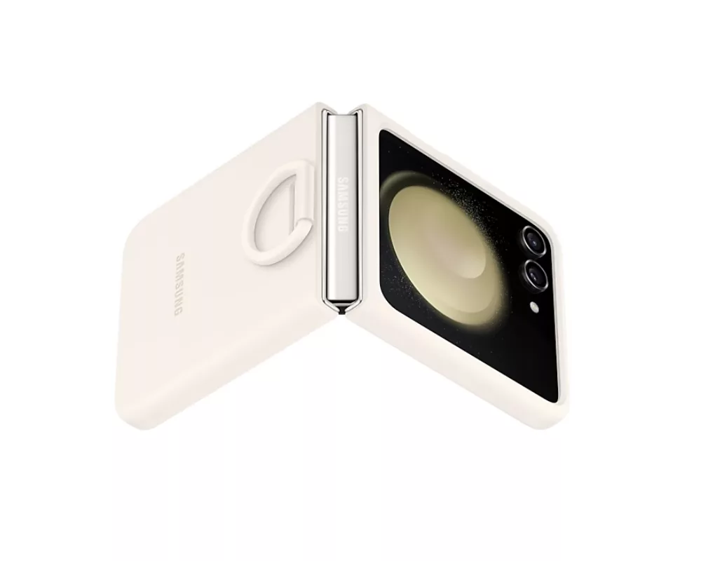 Калъф Samsung F731 Flip5 Silicone Case with Ring Cream 3