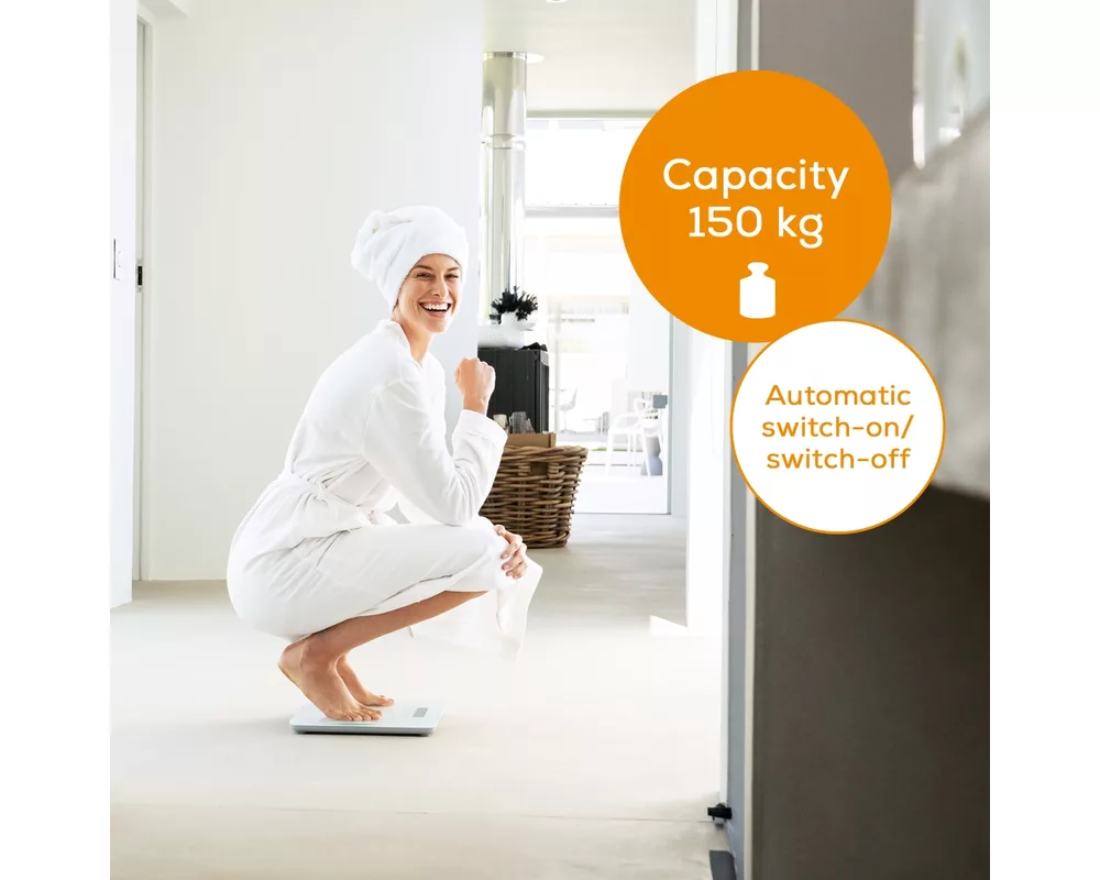 Смарт кантар Beurer GS 120 Kompakt Glass bathroom scale  black; Automatic switch-off 4