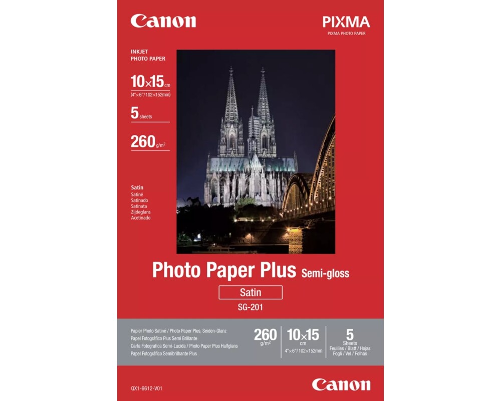 Хартия CANON SG-201 semi-gloss 10x15cm 5 sheets 2