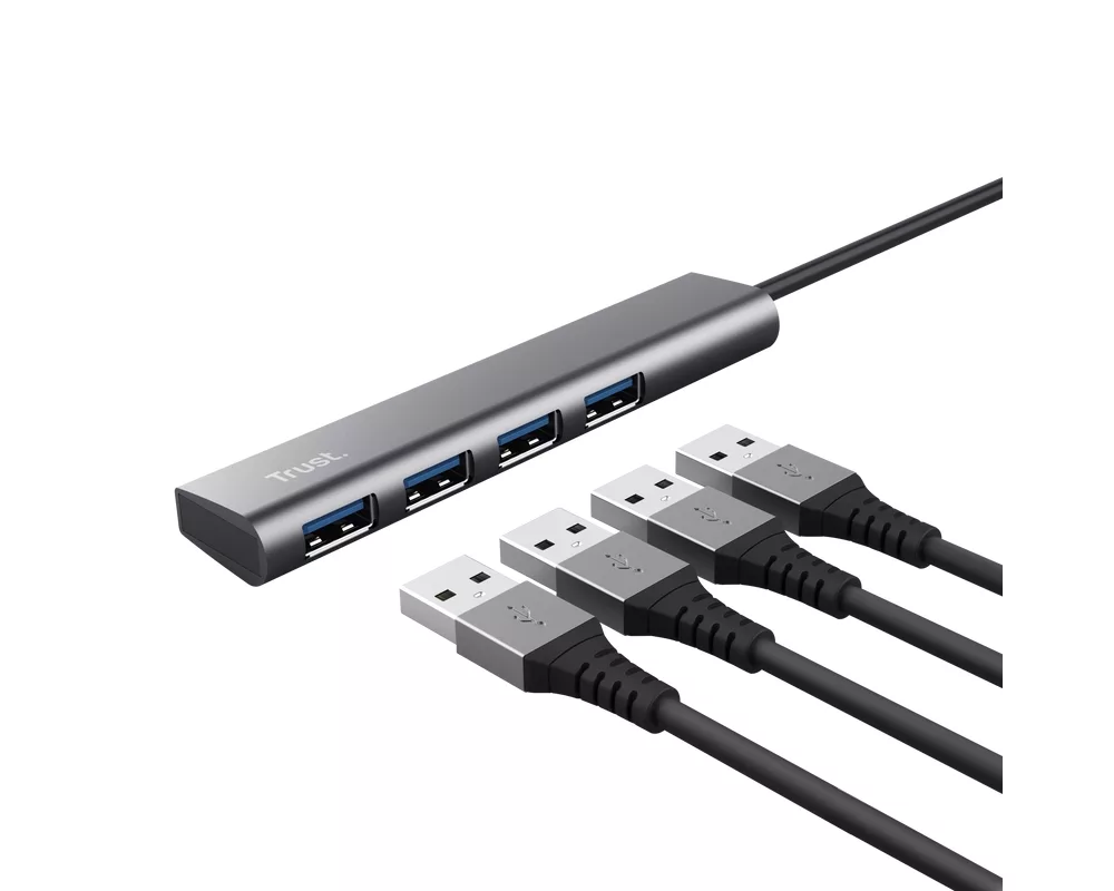 USB хъб TRUST Halyx 4-PORT USB-C HUB 2