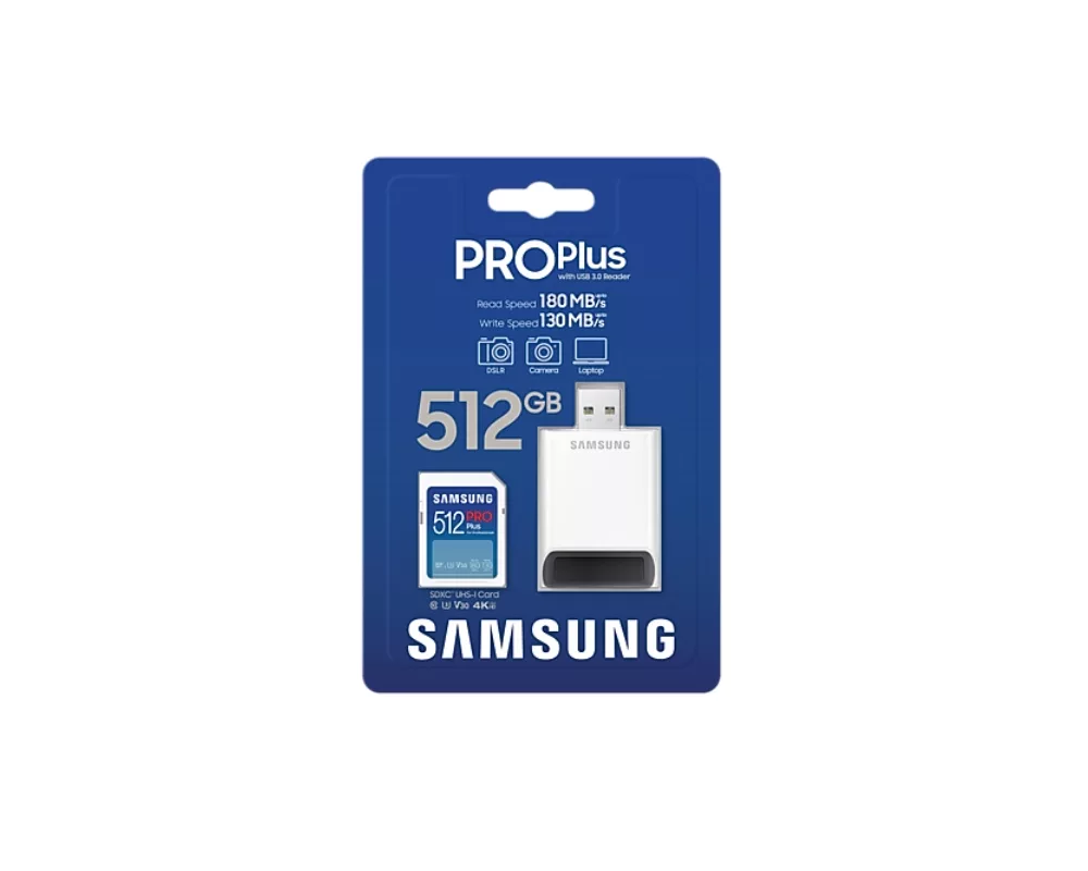 Флаш карта Samsung 512GB SD PRO Plus + USB Reader 4