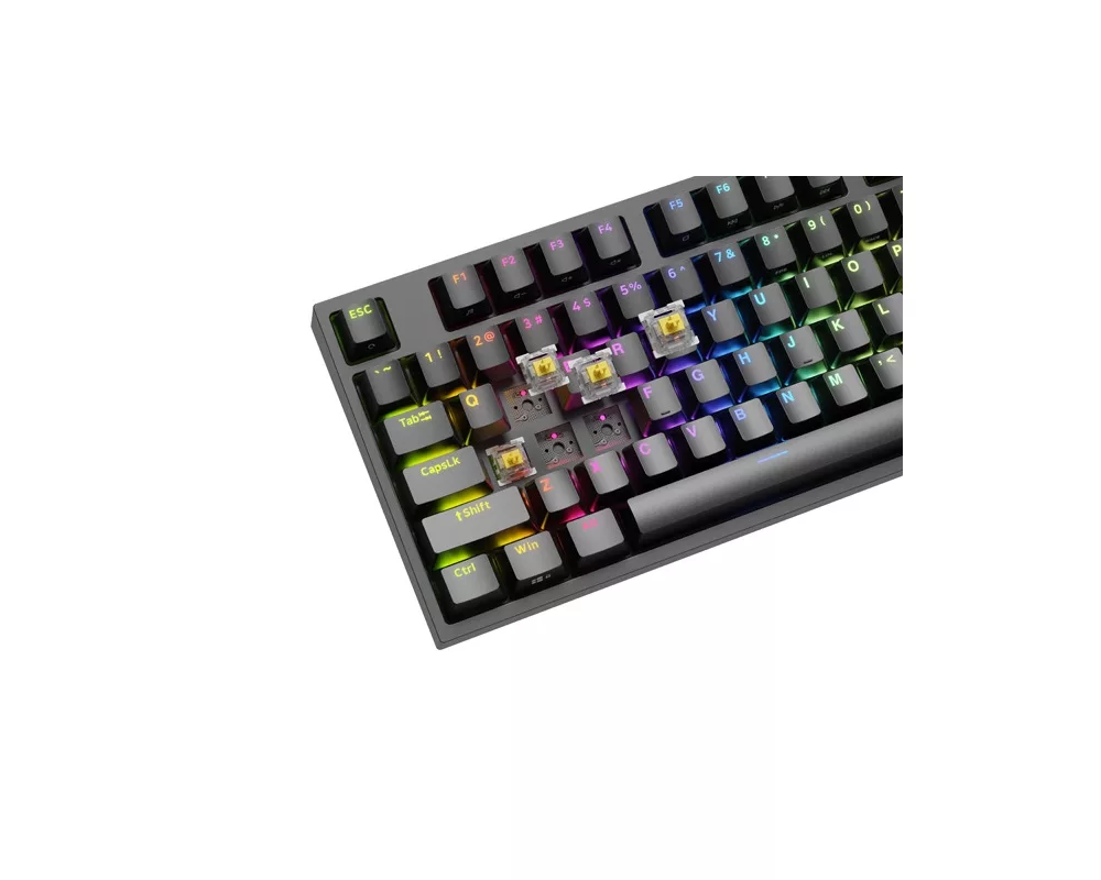 Клавиатура Genesis Gaming Keyboard Thor 404 TKL Black RGB Backlight US Layout Yellow Switch 2
