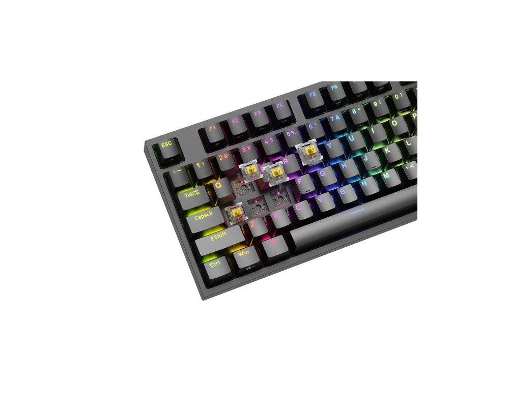 Клавиатура Genesis Gaming Keyboard Thor 404 TKL Black RGB Backlight US Layout Yellow Switch 2
