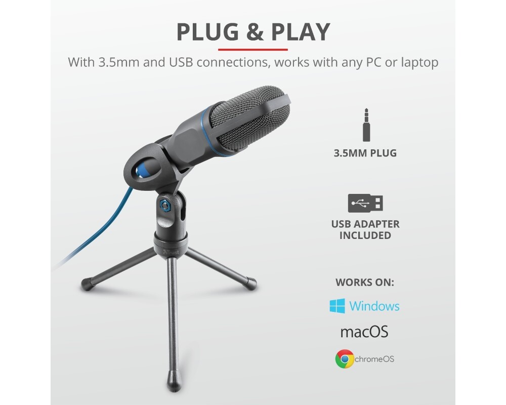 Микрофон TRUST Mico USB Microphone for PC and laptop 8