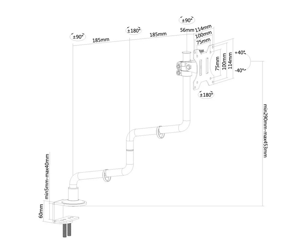 Стойка Neomounts monitor arm desk mount 8