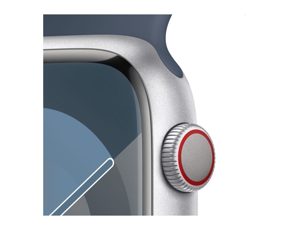Smart часовник Apple Watch Series 9 GPS + Cellular 45mm Silver Aluminium Case with Storm Blue Sport Band - S/M 3