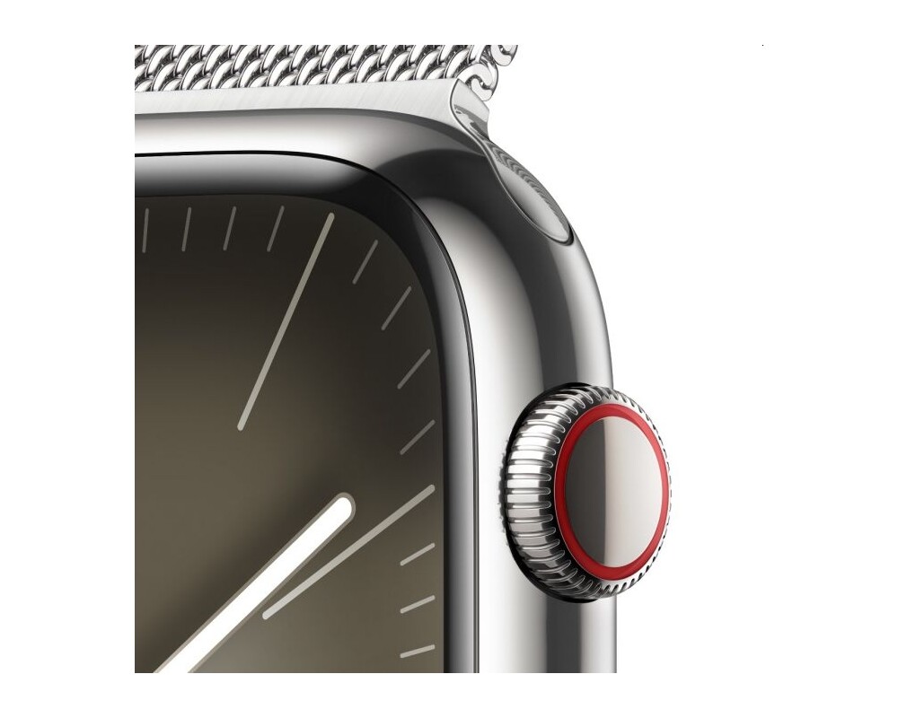 Smart часовник Apple Watch Series 9 GPS + Cellular 45mm Silver Stainless Steel Case with Silver Milanese Loop 3