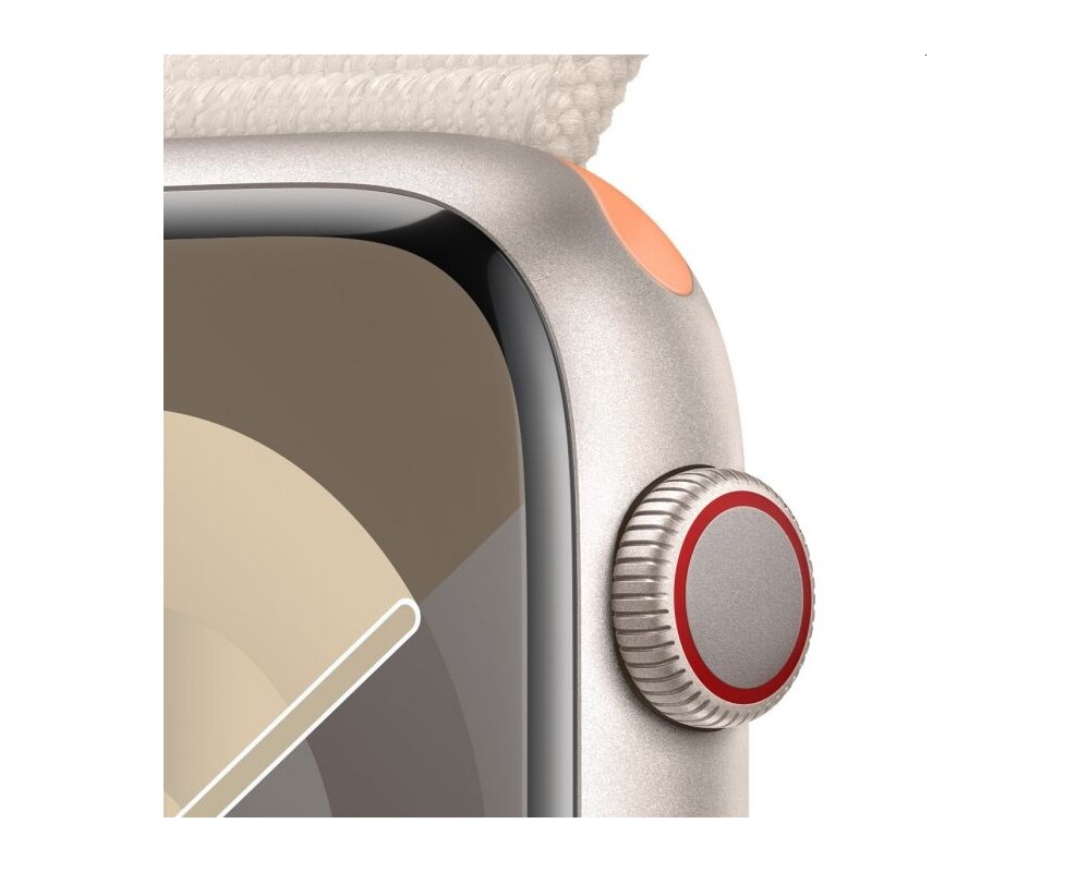 Smart часовник Apple Watch Series 9 GPS + Cellular 45mm Starlight Aluminium Case with Starlight Sport Loop 3