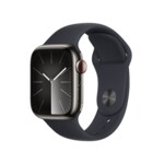 <span>Smart часовник</span> Apple Watch Series 9 GPS + Cellular 45mm Graphite Stainless Steel Case with Midnight Sport Band - M/L <span class='catalog-num-in-name'>MRMW3QC/A</span> - 