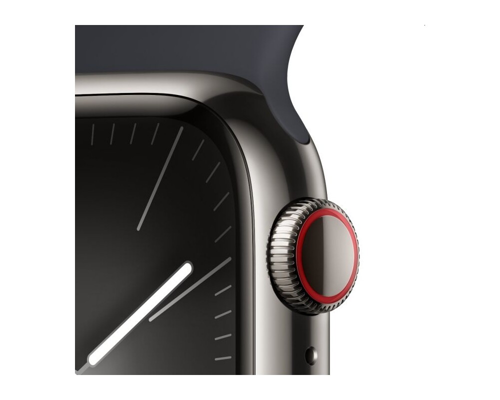 Smart часовник Apple Watch Series 9 GPS + Cellular 45mm Graphite Stainless Steel Case with Midnight Sport Band - S/M 3