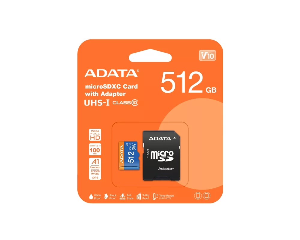 Флаш карта ADATA 512GB MicroSDXC UHS-I CLASS 10 (with adapter) 2