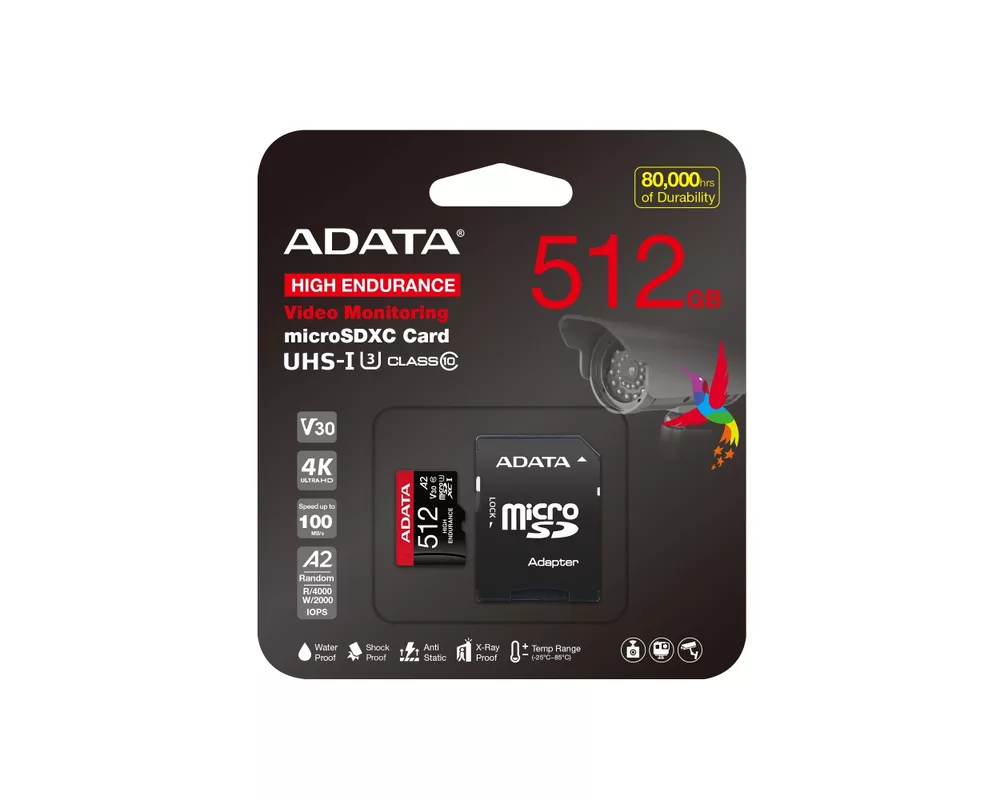 Флаш карта ADATA 512GB MicroSDXC UHS-I U3 V30S High (with adapter) 3