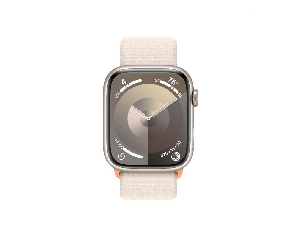 Smart часовник Apple Watch Series 9 GPS 45mm Starlight Aluminium Case with Starlight Sport Loop 2