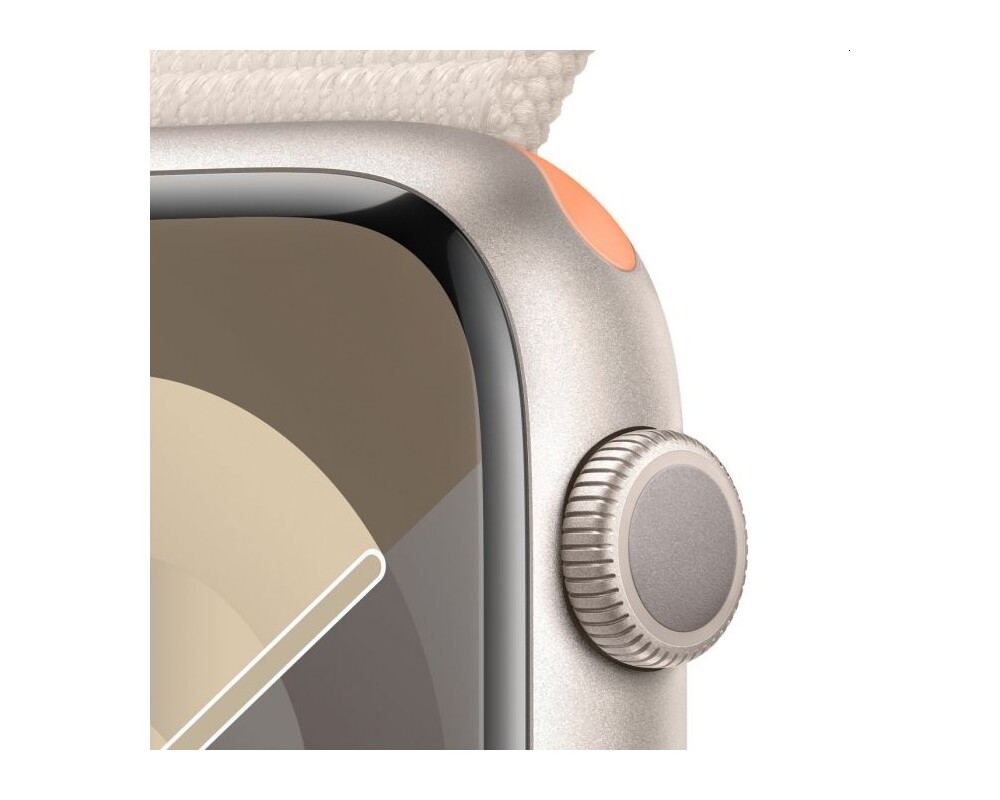 Smart часовник Apple Watch Series 9 GPS 45mm Starlight Aluminium Case with Starlight Sport Loop 3