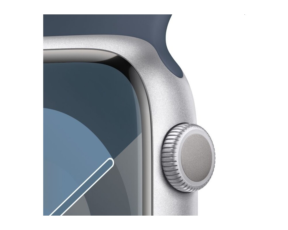 Smart часовник Apple Watch Series 9 GPS 45mm Silver Aluminium Case with Storm Blue Sport Band - S/M 3