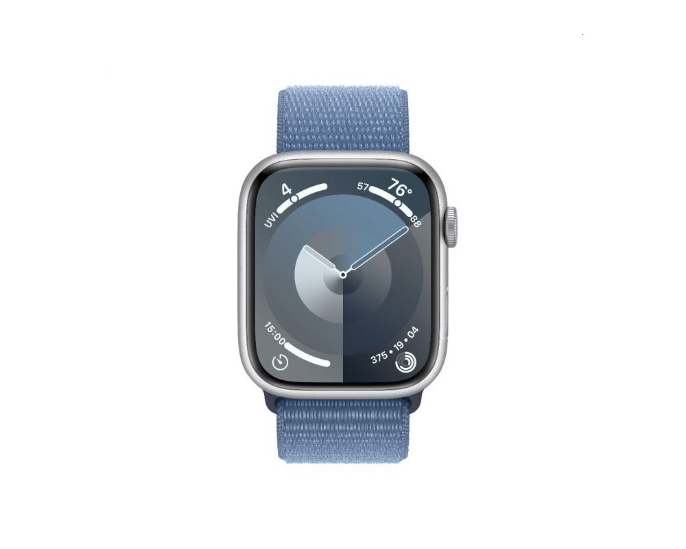 Smart часовник Apple Watch Series 9 GPS 45mm Silver Aluminium Case with Winter Blue Sport Loop 2