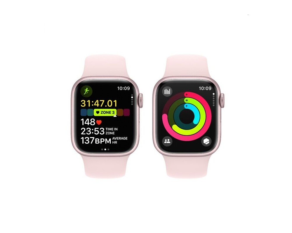 Smart часовник Apple Watch Series 9 GPS + Cellular 41mm Pink Aluminium Case with Light Pink Sport Band - S/M 4