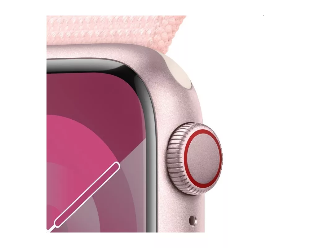 Smart часовник Apple Watch Series 9 GPS + Cellular 41mm Pink Aluminium Case with Light Pink Sport Loop 3
