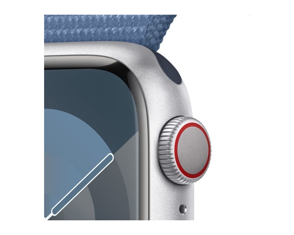 Smart часовник Apple Watch Series 9 GPS + Cellular 41mm Silver Aluminium Case with Winter Blue Sport Loop 3