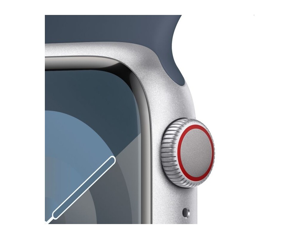 Smart часовник Apple Watch Series 9 GPS + Cellular 41mm Silver Aluminium Case with Storm Blue Sport Band - M/L 3