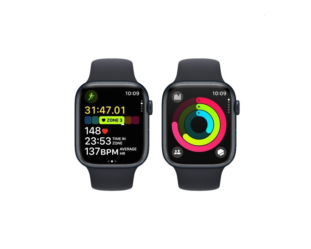 Smart часовник Apple Watch Series 9 GPS 45mm Midnight Aluminium Case with Midnight Sport Band - S/M 4