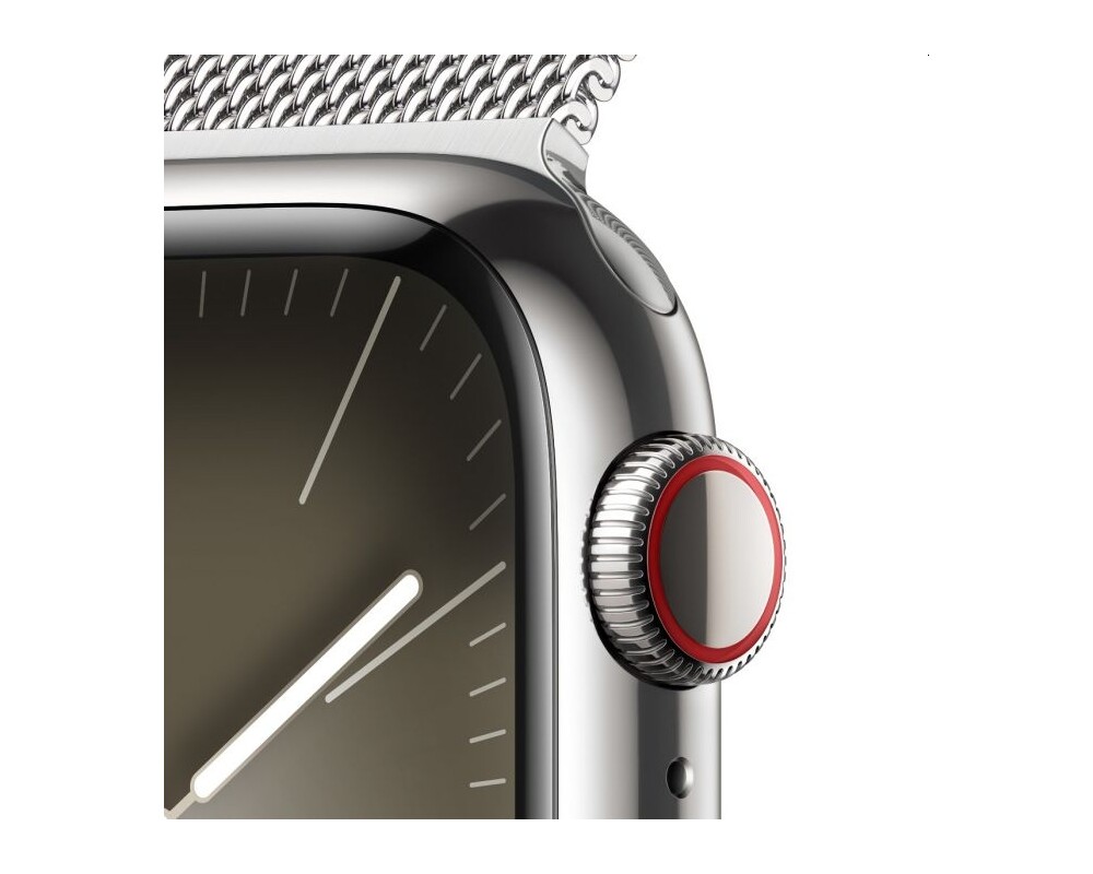 Smart часовник Apple Watch Series 9 GPS + Cellular 41mm Silver Stainless Steel Case with Silver Milanese Loop 3