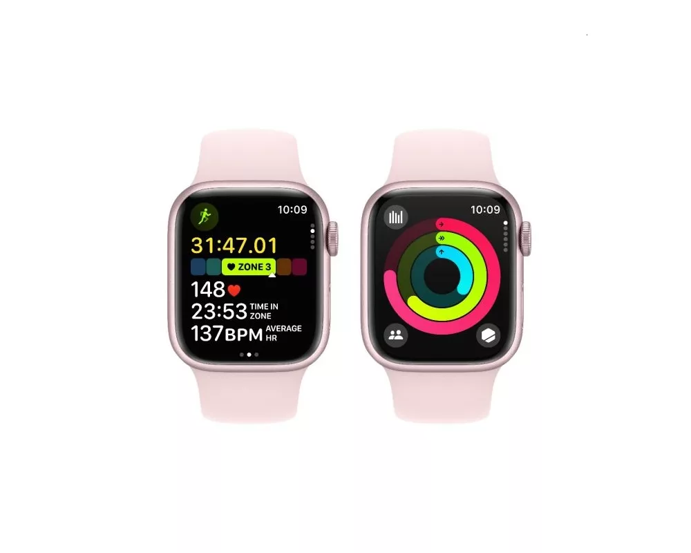 Smart часовник Apple Watch Series 9 GPS 41mm Pink Aluminium Case with Light Pink Sport Band - S/M 4