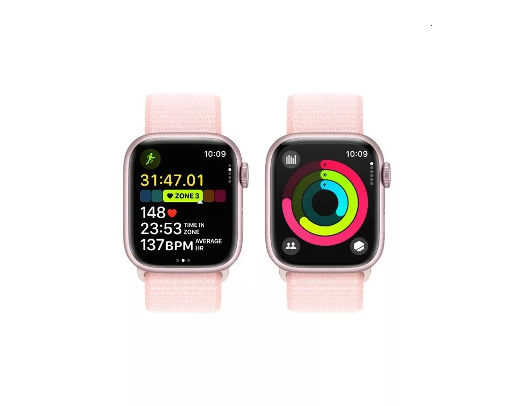 Smart часовник Apple Watch Series 9 GPS 41mm Pink Aluminium Case with Light Pink Sport Loop 4