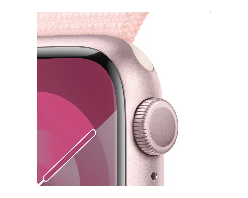 Smart часовник Apple Watch Series 9 GPS 41mm Pink Aluminium Case with Light Pink Sport Loop 3