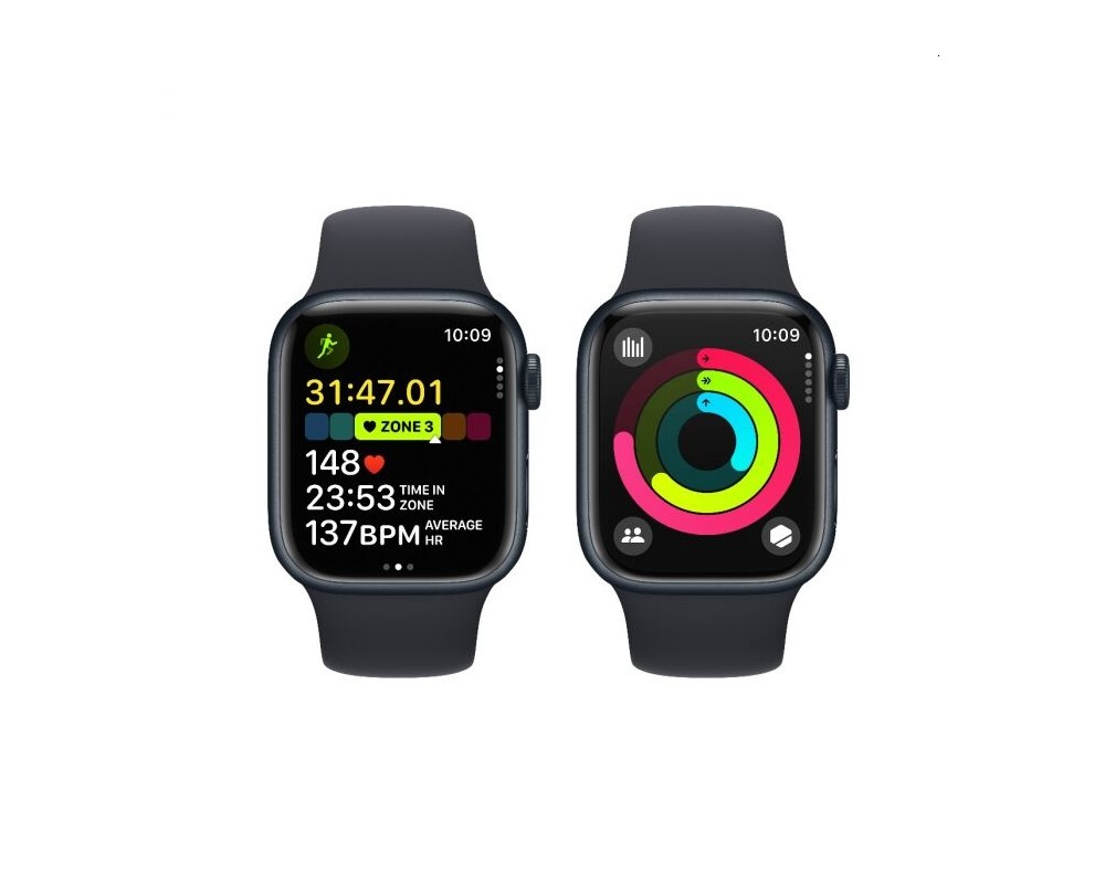 Smart часовник Apple Watch Series 9 GPS 41mm Midnight Aluminium Case with Midnight Sport Band - S/M 4