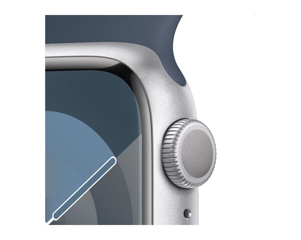 Smart часовник Apple Watch Series 9 GPS 41mm Silver Aluminium Case with Storm Blue Sport Band - M/L 3