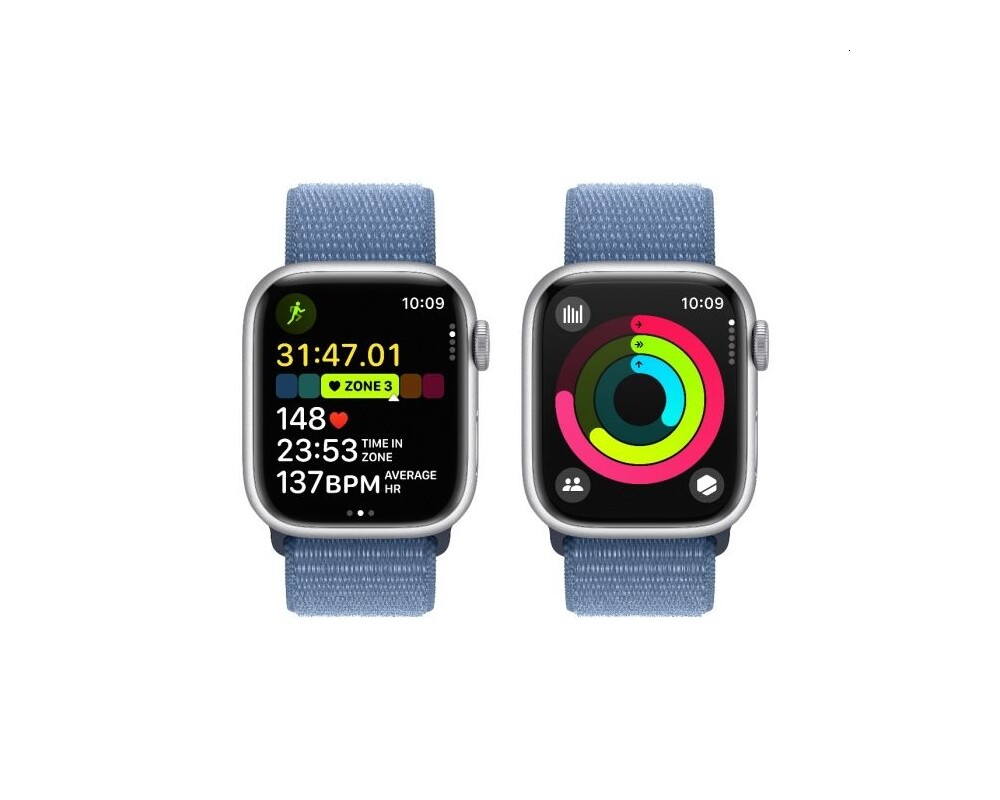 Smart часовник Apple Watch Series 9 GPS 41mm Silver Aluminium Case with Winter Blue Sport Loop 4
