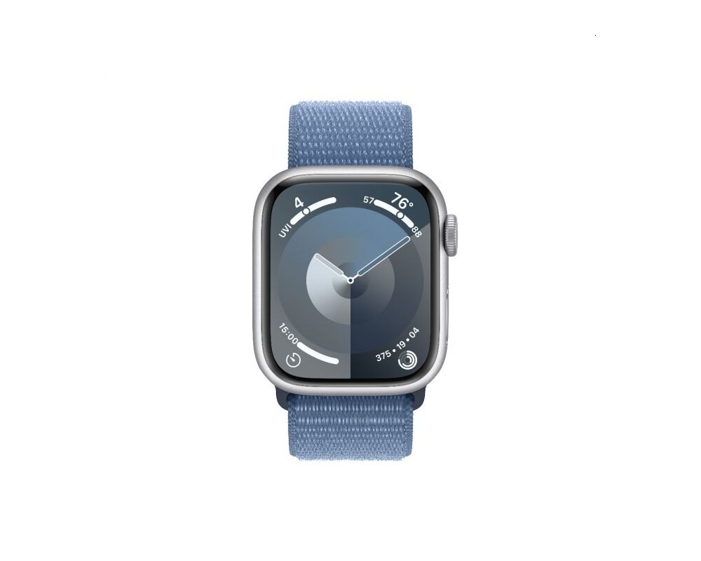 Smart часовник Apple Watch Series 9 GPS 41mm Silver Aluminium Case with Winter Blue Sport Loop 2