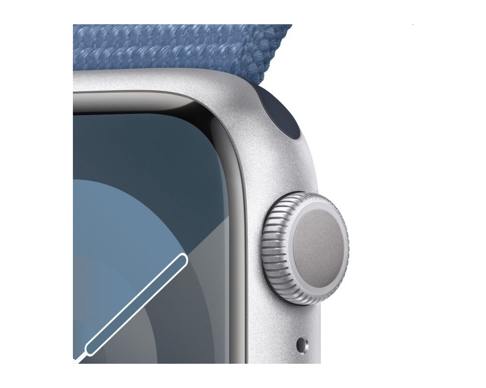 Smart часовник Apple Watch Series 9 GPS 41mm Silver Aluminium Case with Winter Blue Sport Loop 3