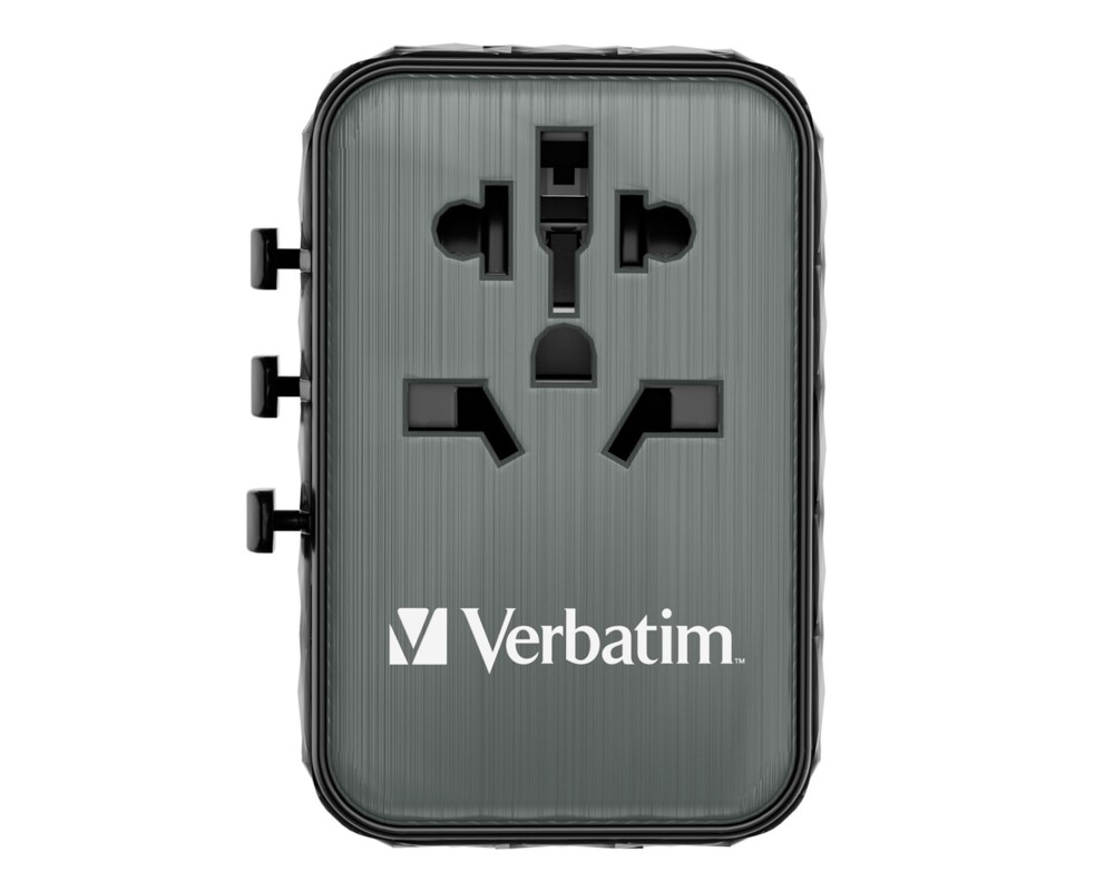 Зарядно Verbatim UTA-05 GaN III Universal Travel Adapter with 2 x USB-C PD 65W & QC 4+ / 2 x USB-A 8