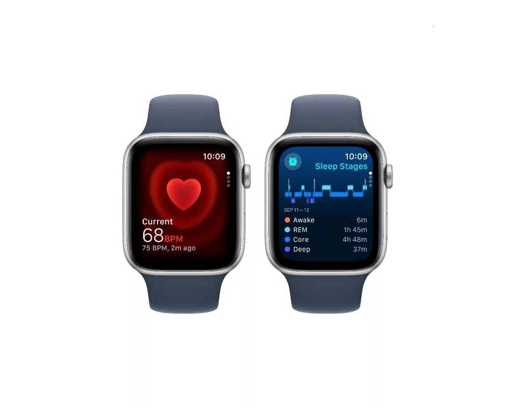 Smart часовник Apple Watch SE2 v2 GPS 44mm Silver Alu Case w Storm Blue Sport Band - S/M 4