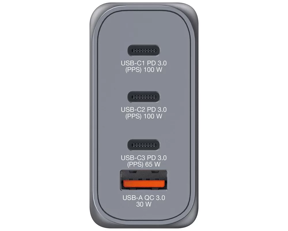 Зарядно Verbatim GNC-100 GaN Charger 4 Port 100W USB A/C (EU/UK/US) 2