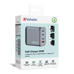 Зарядно Verbatim GNC-200 GaN Charger 4 Port 200W USB A/C (EU/UK/US) 6