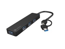  Natec Hub Mayfly USB-C 3.0 4 Port + USB-A Adapter Black 695641 NHU-2023 на топ цена - PIC.bg