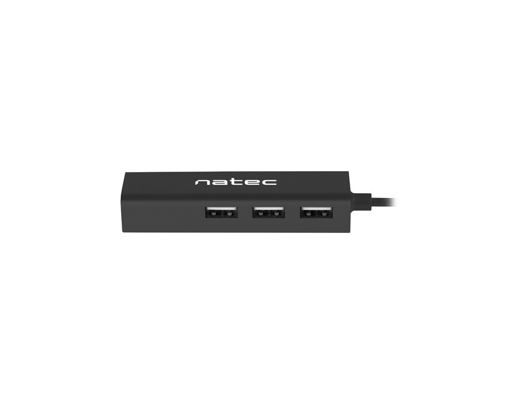 USB хъб Natec usb 2.0 hub dragonfly 3x port usb 2.0 usb+rj45 2